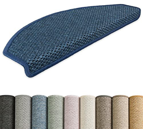 Kettelservice-Metzker Stufenmatten Göteborg kombinierbar mit Teppich Läufer Blau Halbrund 15er Set