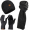 AISHNA Mütze, Schal Handschuh-sets für Damen Herren, Touchscreen-Handschuhe und Winterstrickmütze und -schal im Set mit Warmem Fleecefutter
