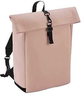 BagBase Matte PU Roll-Top Backpack Nude Pink 28 x 43 x 13 cm (BG335)