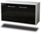 Lqliving Lowboard - Unterschrank New York City, Wandmontiert, Korpus: Weiss matt, Front: Hochglanz-Design Schwarz (92x49x35cm), mit Metall Griffen, Made in Germany