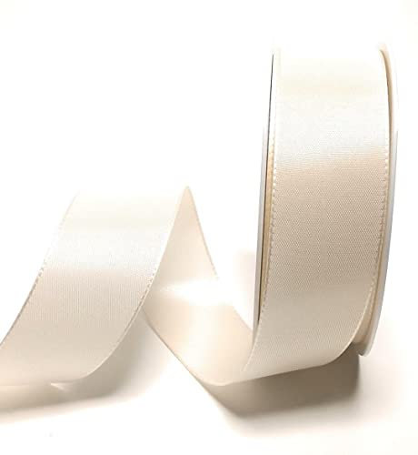s.dekoda Taftband 50m x 40mm Creme - Elfenbein Schleifenband Dekoband Taft Geschenkband