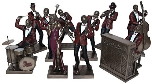 Deko Jazz Figuren 10er Satz Musiker Figuren H 22,5-32 cm Dekofigur Jazz Band Parastone