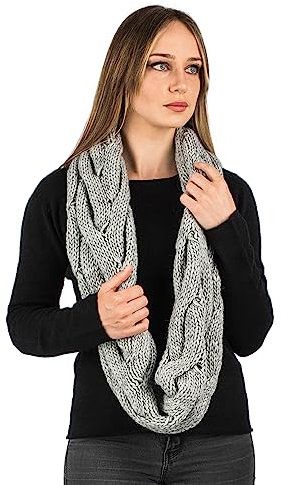 Dalle Piane Cashmere - Schal mit Zöpfen - Made in Italy - Damen, Farbe: Grau, Einheitsgröße
