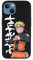 Official Naruto iPhone 13 Case, Japanese Text White to Protect Your Mobile Phone, Black Liquid Silicone Flexible Case with Official License