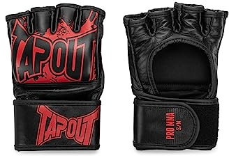 Tapout MMA Pro Fight Handschuhe aus Leder (1 Paar) PRO MMA, Black/Red, S, 960005