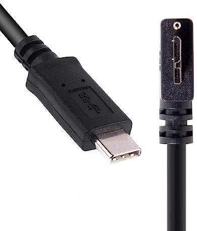 CY Câble 5 Gbit/s USB-C Type-C hôte vers micro USB 3.0 à vis à 90 degrés à angle droit pour le stockage de caméra industrielle