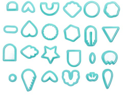 LetCart Polymer Clay Ausstechformen, 24 Stück Multi-Styles DIY Handgemachte Ohrringe Form Ausstecher Werkzeuge für Polymer Clay Schmuck Ohrringe Ringe (Mintgrün)
