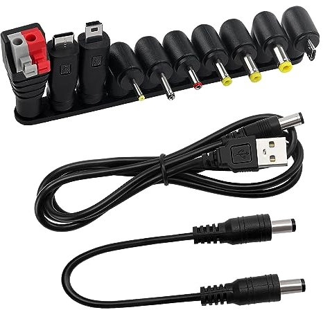 10 Piezas Adaptador de Corriente CC, KUOQIY 5.5x2.1mm Hembra a Macho Adaptador de Fuente de Alimentación, con Cable, para Ventiladores, Routers