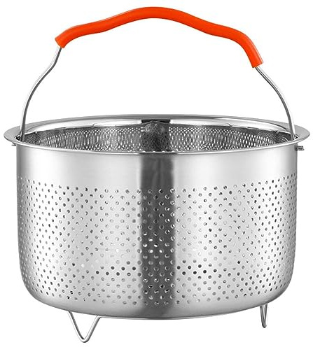 BESTonZON Stainless Steel Steamer Basket 6.97 in Steaming Basket for Pot Rice Cooker Insert Cooker Rack for Eggs Fish Seafood Buns Corn Home Kitchen Use