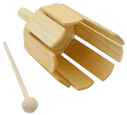 Dickly Holz-Rührtrommel für Kinder, hölzernes Schlaginstrument, Motorik-Holzsounder mit Schlägel für Schulorchester, Veranstaltungen, Zuhause