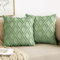 MIULEE 2er Set Kissenbezug Zierkissen Wolle Kissenbezüge Samt Fellkissen Boho Deko Kissen Flauschig Sofakissen Dekokissen für Sofa Schlafzimmer Wohnzimmer 45x45 cm Bohnengrün