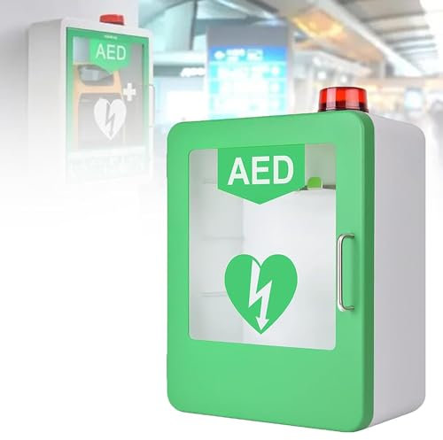 DPLXFPP AED-Defibrillator-Aufbewahrungsschrank, Trennwandposition einstellbar, An Der Wand Montierter Aufbewahrungsschrank Für Erste-Hilfe-AED-Defibrillatoren, Design Mit Runden Ecken