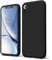 oakxco for iPhone XR Phone Case Liquid Silicone, Thin Slim Soft Rubber Gel TPU Plain Simple Cover for Women Girl Cute, Matte Solid Color, Black