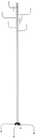 Relax World Porte-manteau de design moderne, lampadaire de sol en métal avec 8 crochets suspendus pour vêtements de base en croix, dimensions P40 x L40 x H183 cm (blanc)