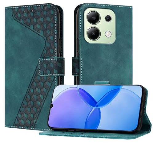 YIRRANZD Coque pour Xiaomi Redmi Note 13 4G, Étui Housse Protection en Cuir PU [Pochette de Portefeuille] [Magnétique], Antichoc Etui à Rabat pour Redmi Note 13 4G (Vert)