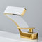 XJTNLB Bathroom Tap Waterfall Basin Taps Mixers Bathroom Sink Brass, Single Lever Bathroom Sink Taps Mixers White+Gold