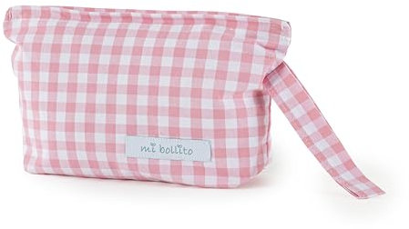 Mi Bollito - Trousse de toilette pour bébé Vichi en coton, petit sac organisateur pour accessoires de toilette et hygiène de bébé, pratique et pratique à transporter., rose, Vichi