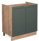 Vicco Meuble Bas sous-évier Fame-Line, Vert Or Campagne/Chêne de Force doré, 80 cm, PT Chêne