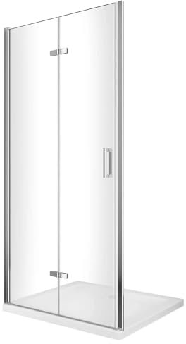 Porta Parete Doccia 100 cm 1 Anta a Libro in Cristallo Trasparente 6mm H190