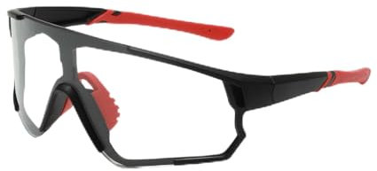 Long Keeper Photochromic Cycling Sunglasses Mountain Bike Riding Glasses for Women Men Sports Sunglasses UV400 (Black)