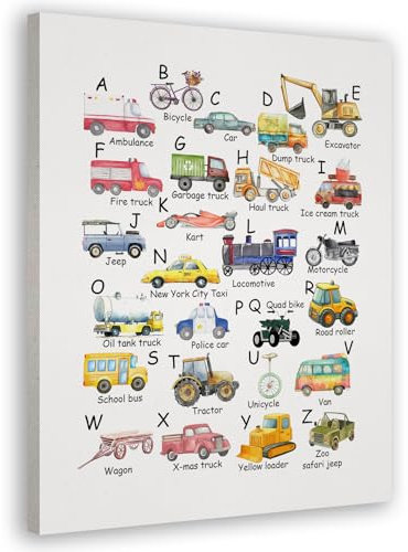 laveliabel Wandkunst, Alphabet-Poster, Wandkunstdrucke, ABC-Alphabet, pädagogische Gemälde, Wanddekoration für Klassenzimmer, Kleinkinder, Kinderzimmer, Spielzimmer, Kinderzimmer, 27,9 x 35,6 cm,