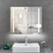 T&K LED Armoire Miroir de Salle de Bain avec éclairage et désembuage 75x65cm, avec éclairage ambiant inférieur, Prise et Prise USB Meuble Mural en Alliage d’Aluminium pour Salle de Bain Miroir