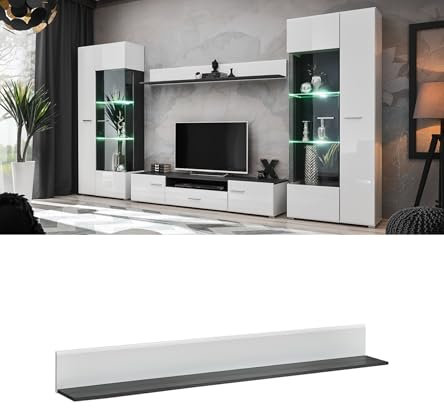 All4All Wohnwand Solo Twin - Wohnzimmermöbel - Wandregal - Wohnzimmerchrank - Anbauwand Wohnwand - Modern - 10 - Wandpaneel