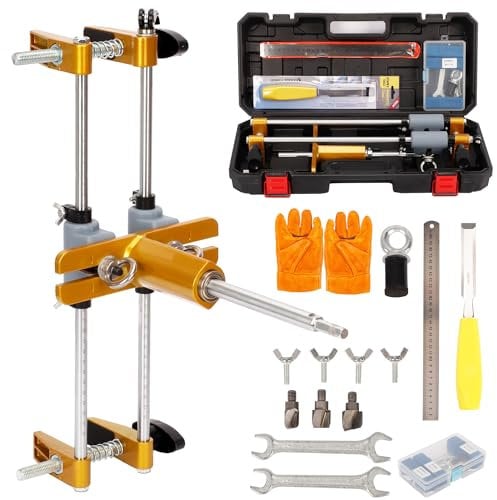 DFENG Door Lock Hole Opener Kit for Installing Doors,Lock Mortiser Kit with 3pcs Tungsten Steel Cutters & Accessories Door Lock Jig Door Lock Installation Kit for Wooden Door