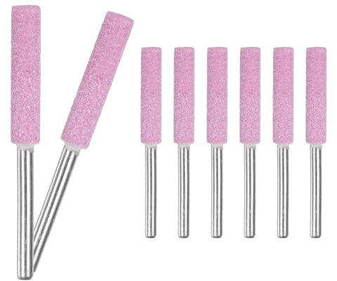 M METERXITY 8-Pack 3/16 Inch Titanium Plated Diamond Chainsaw Sharpener, High Hardness Grinding Stone Chainsaw Sharpening Kit for Electric Chainsaw Sharpener/Stone Carvings [3mm Pink]