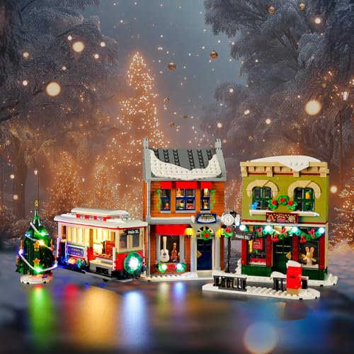 BRIKSMAX 2.0 Led Licht für Lego Weihnachtlich geschmückte Hauptstraße – Innovative LED-Beleuchtung Compatible mit Lego 10308 – Ohne Lego Set