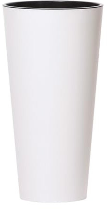 Blumentopf Ø 30 cm, Höhe 57 cm | Blumenkübel in Eleganter Design aus langlebigem Kunststoff, witterungs- und UV-beständig | Übertopf für stilvolle Garten- und Raumgestaltung | Weiß