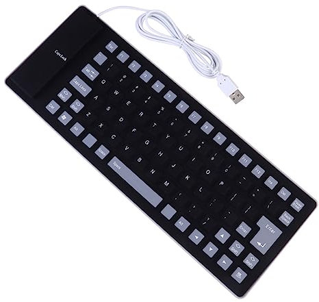 jojofuny Teclado Compatible Teclas Plegable Silicona Flexible Externo Resistente Agua Fácil De Limpiar