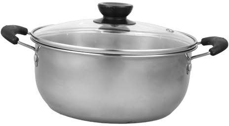 GLEAVI Cuiseur Vapeur En Acier Inoxydable 18 Cm, Marmite à Soupe Résistante à La Corrosion, Compatible Cuisinière Induction Et Gaz, Fourniture Cuisine Polyvalente