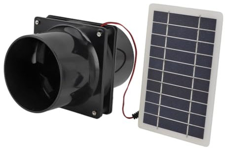 NRVTRE Ventilateur Solaire avec Batterie Solaire, 12V Petite Ventilateur d'extraction Solaire avec Panneau Solaire et Cable, Ventilateur Energie Solaire pour Serre de Jardin, Poulailler, Nich