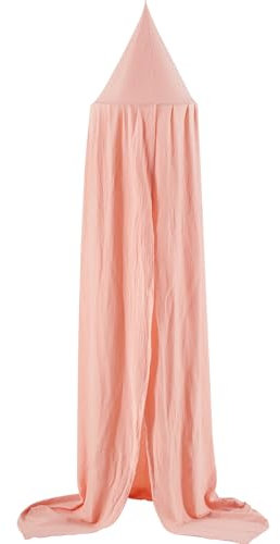 Bailix Premium Baldachin Kinderzimmer-Rosa Betthimmel aus 100% Baumwolle-Handgefertigter Betthimmel für Mädchen&Jungen- Kinderbett Himmel als Kinderzimmer Deko-Atmungsaktiver Kuschelecken Vorhänge