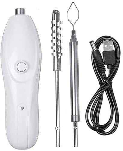 UWEOTYYY Zucchini Corer Tool, Vegetable Corer Electric 1200mAh USB Rechargeable ABS Zucchini with 2 Stainless Steel Cutter, Also Ideal for Fish Scaling, Kitchen Tools