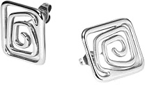Purelei® Motions Ohrstecker – Spiral-Design als Lebenssymbol – Quadratische Form – Edelstahl 14K/18K vergoldet – Ausdrucksstarker Statement-Schmuck – Wasserfest (Silver)