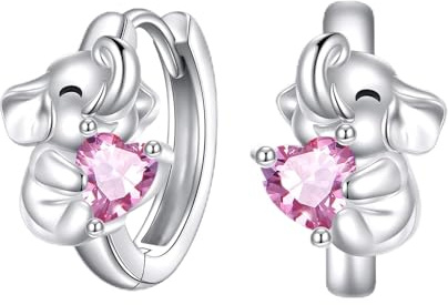 VONALA Einhorn/Faultier/Katze/Schwein/Kuh/Frosch/Hase/Koala Creolen Ohrringe, 925 Sterling Silber Tier Schmuck mit Rosa Zirkonia für Damen Mädchen Kinder