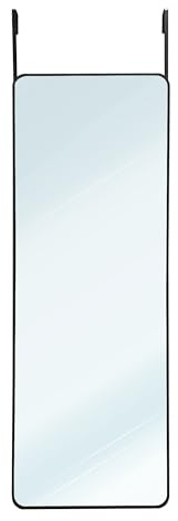 Nyana Espejo Metálico de Puerta Metal Square Edge MAX 110x40 cm Home | Marco Negro Minimalista | Diseño Edge con Bordes Finos | Espejo de Cuerpo Entero con Anclaje Superior