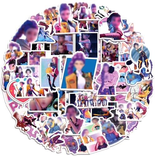 yumcute 55 Stück Kpop Sticker, Anime Aufkleber Wasserfest, Kinder Sticker Set Mitgebsel Kindergeburtstag Gastgeschenke für Skateboards, Bottle, Tablets, Schultaschen, Türe
