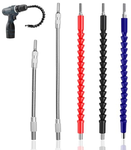5 Stück Flexible Welle, Biegsame Welle für Bohrmaschine Flexibler Verlängerung Flexible Schaft Bit 1/4 Zoll Hex Shank Drill Extension für Elektrische Bohrmaschinen Schraubendrehe