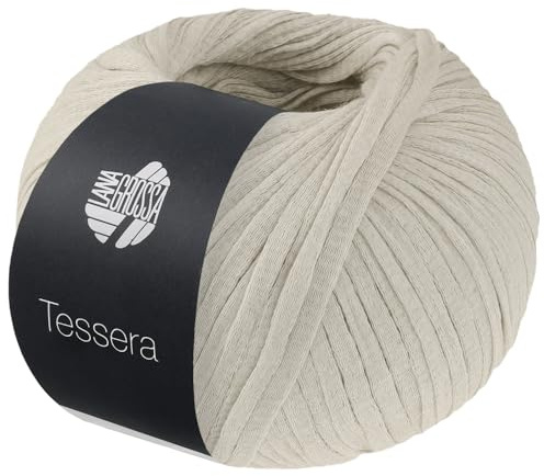 LANA GROSSA Tessera | Hochwertiges, schmales Baumwoll-Bändchengarn in matter-papierfeiner Optik | Handstrickgarn aus 100% Baumwolle | 50g Wolle zum Stricken & Häkeln | 115m Garn FB 14