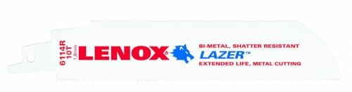 Lenox Tools 201789114R Lenox 20178-9114R, 229 MM 14TPI Lazer Heavy Duty Cutting Bi-Metal Reciprocating Saw Blade-5 Pack, 9