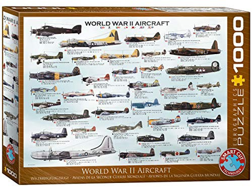 Eurographics 6000-0075 World War II Aircraft 1000 Piece Avioane Puzzle, bunt, Flugzeuggrau