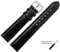MARBURGER Uhrenarmband 18mm Leder Schwarz Silber Schlange Prägung Mit Naht - Montage Set 4061810000120