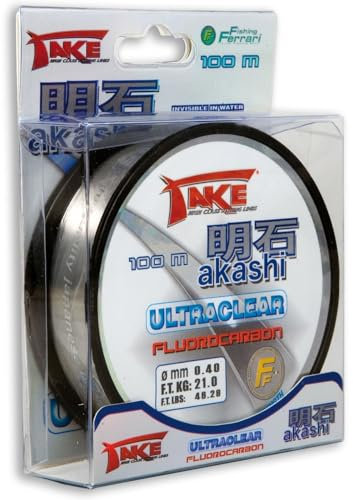 Lineaeffe Angelschunr Take Akashi Ultraclear Fluorocarbon 100 m 100 m D. 0.500 mm Fluorocarbon Meer Spinning Surfcasting Forelle Bolo See