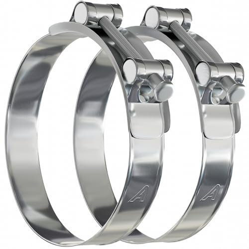 2 Pack - 74mm > 79mm T Bolt Hose Clamps Zinc Turbo Pipe Clips