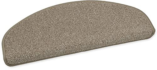 YPSILON Hochwertige Stufenmatten Velours Madrid halbrund 50x20cm (beige)