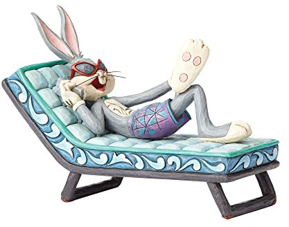 Looney Tunes By Jim Shore Bugs Bunny On Lounger Figurine, 6.5 X 16 X 12 Cm