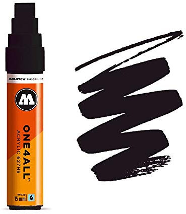 Molotow ONE4ALL 627.212 Marqueur de peinture acrylique, 15 mm, noir signal, 1 de chaque (627.212)